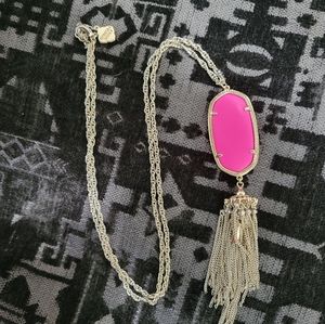 Pink long pendant necklace